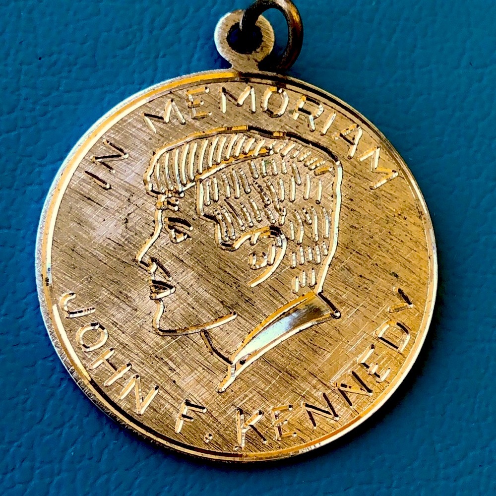 Vintage Jfk Sterling Silver Pendant John Kennedy